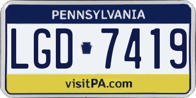 PA license plate LGD7419
