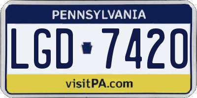PA license plate LGD7420
