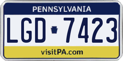 PA license plate LGD7423
