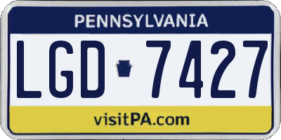 PA license plate LGD7427