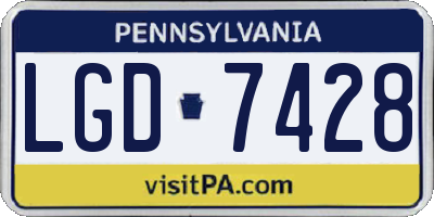 PA license plate LGD7428