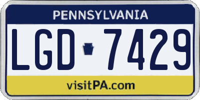 PA license plate LGD7429