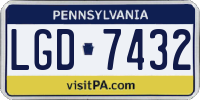 PA license plate LGD7432