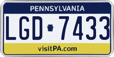 PA license plate LGD7433