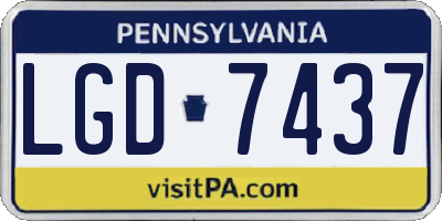 PA license plate LGD7437