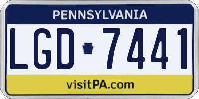 PA license plate LGD7441