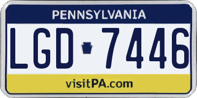 PA license plate LGD7446