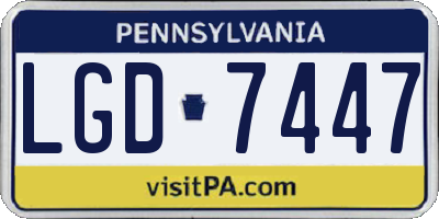 PA license plate LGD7447