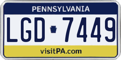 PA license plate LGD7449