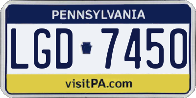 PA license plate LGD7450