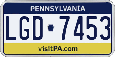 PA license plate LGD7453