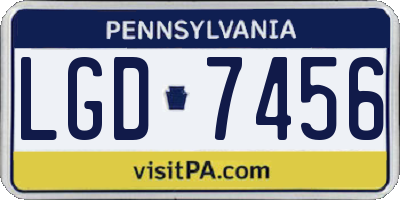 PA license plate LGD7456