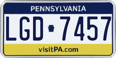 PA license plate LGD7457