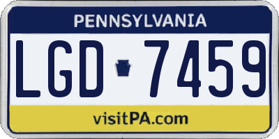 PA license plate LGD7459