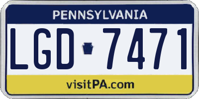PA license plate LGD7471