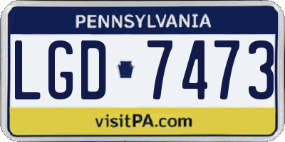 PA license plate LGD7473