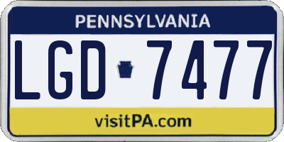 PA license plate LGD7477