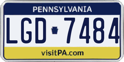 PA license plate LGD7484