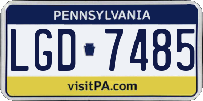 PA license plate LGD7485