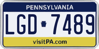 PA license plate LGD7489