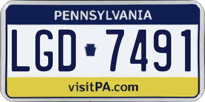 PA license plate LGD7491