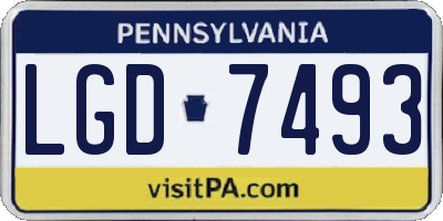 PA license plate LGD7493