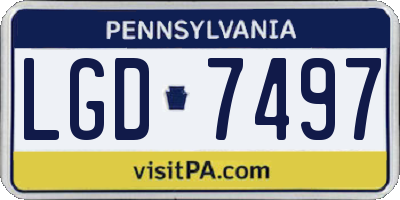 PA license plate LGD7497