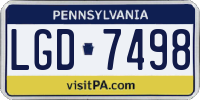 PA license plate LGD7498