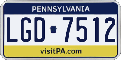 PA license plate LGD7512
