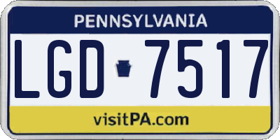 PA license plate LGD7517