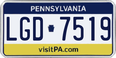PA license plate LGD7519