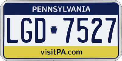 PA license plate LGD7527