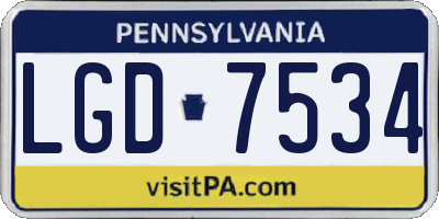 PA license plate LGD7534