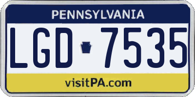 PA license plate LGD7535