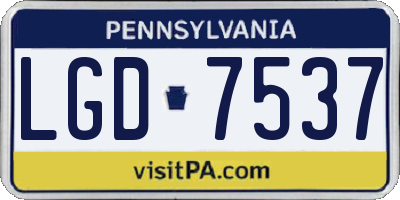 PA license plate LGD7537