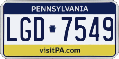 PA license plate LGD7549