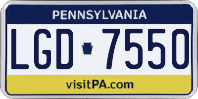 PA license plate LGD7550
