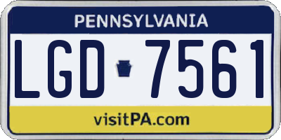PA license plate LGD7561
