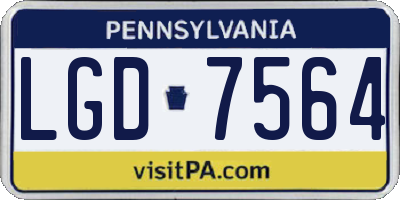 PA license plate LGD7564