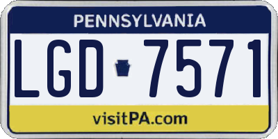 PA license plate LGD7571