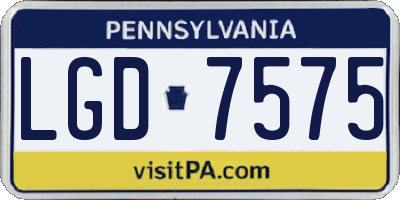 PA license plate LGD7575