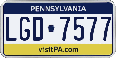 PA license plate LGD7577