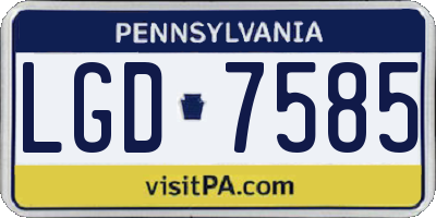 PA license plate LGD7585