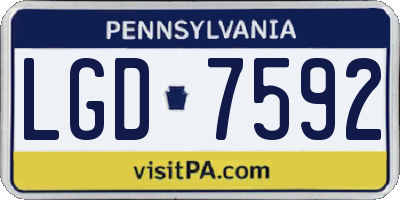 PA license plate LGD7592