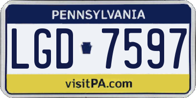PA license plate LGD7597