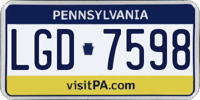 PA license plate LGD7598