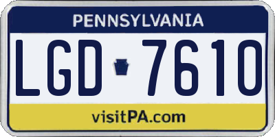 PA license plate LGD7610