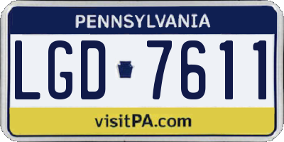 PA license plate LGD7611