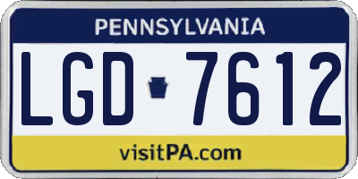 PA license plate LGD7612