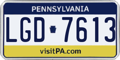 PA license plate LGD7613